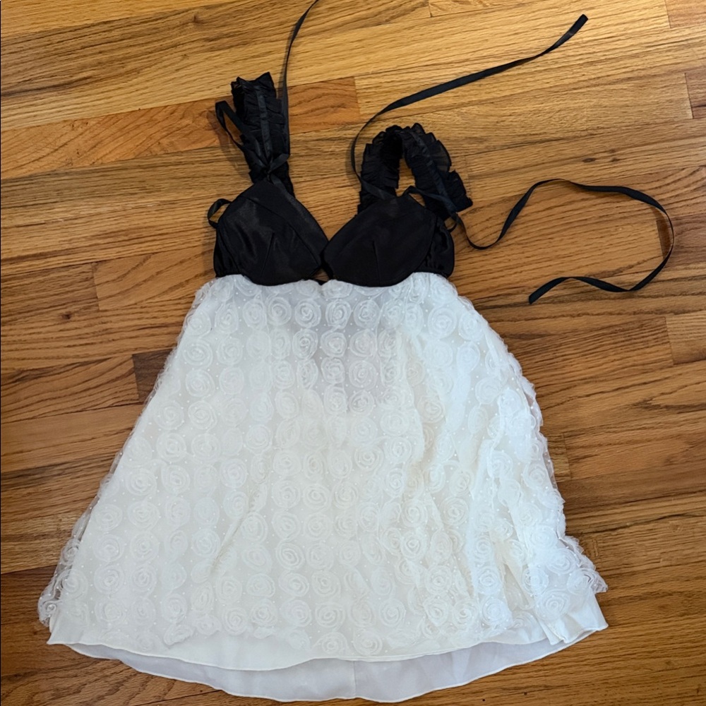Stylish Black and White Mini Dress